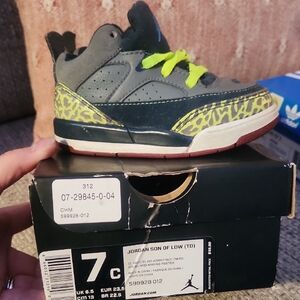 Jordan Green and Black Sneakers Athletic Design